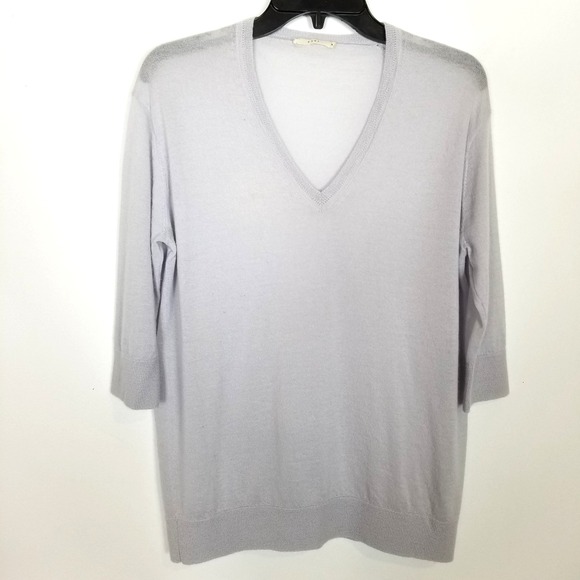 6397 Sweaters - 6397 Women 100% Cashmere Sweater Pullover Sz M Light Lilac V Neck Soft Cozy